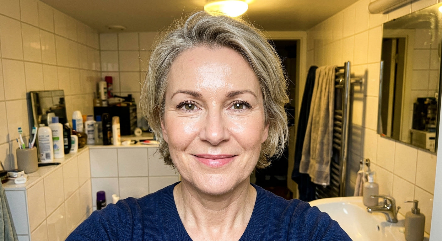 Carol, 55 — wearing Vera Lane Tone Adapting Foundation