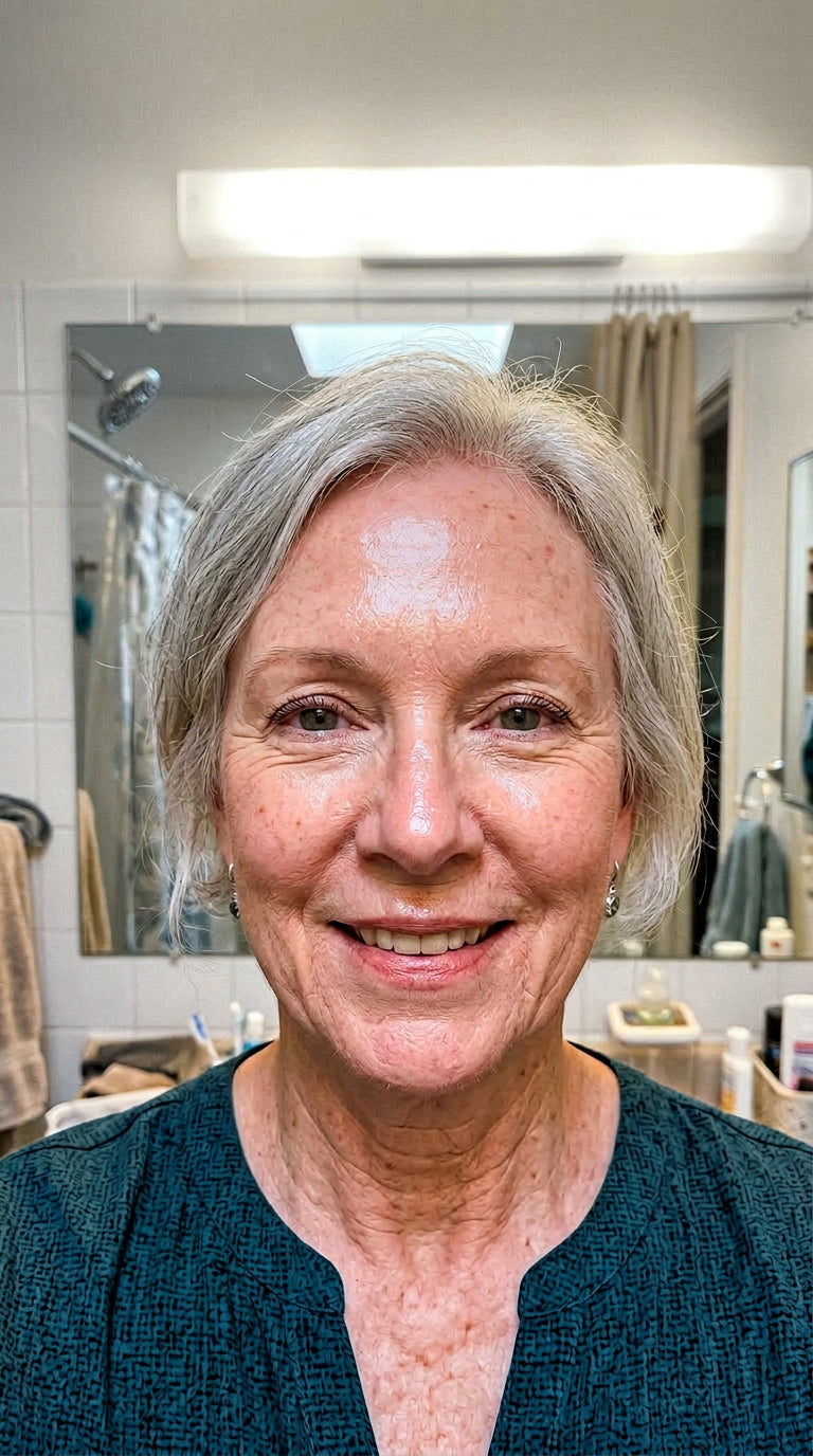 Patricia, 63 — wearing Vera Lane Tone Adapting Foundation